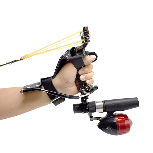 Ensemble lance-pierres de chasse et de pêche de haute précision pour le tir en extérieur avec élastique de pêche, lance-pierres avec fléchette et élastique.