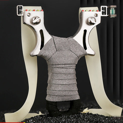 Lance-pierres en acier inoxydable avec revêtement gris et noir