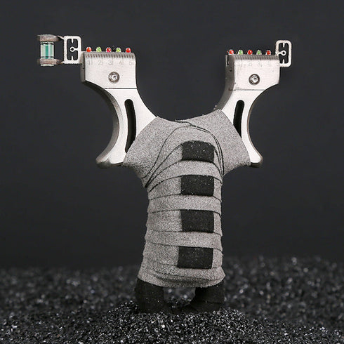 Lance-pierres en acier inoxydable avec revêtement gris et noir