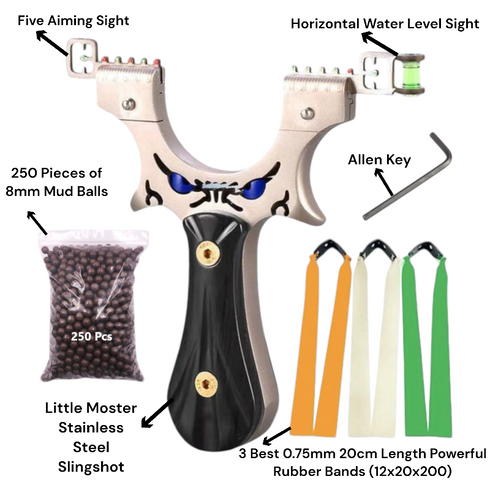 Lance-pierres en acier inoxydable de haute qualité avec yeux froncés