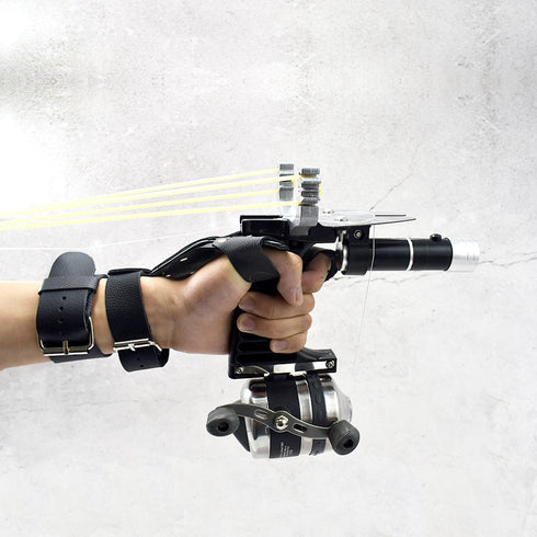 Juego de pesca con tirachinas, juego de tirachinas para caza, tiro al aire libre, carrete de pesca, dardos y linterna, herramientas para tirachinas de pesca.