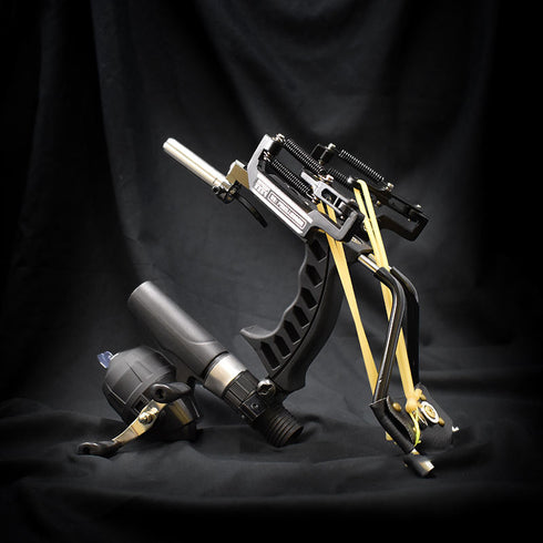 Carrete de pesca con tirachinas de alta calidad para exteriores, color negro, productos profesionales, accesorios de caza.