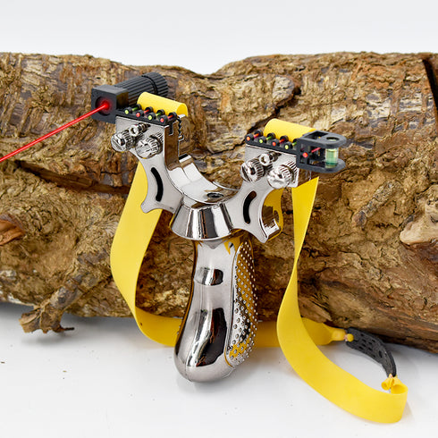 Tirachinas láser de alta precisión de resina gris de doble tornillo, resistente al aire libre, portátil, para tiro al blanco.