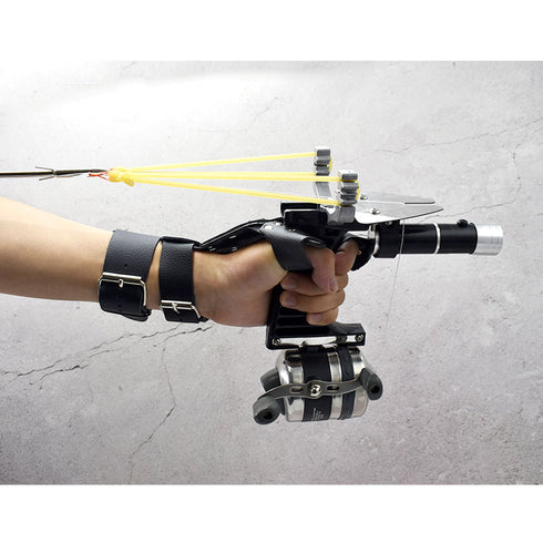 Juego de pesca con tirachinas, juego de tirachinas para caza, tiro al aire libre, carrete de pesca, dardos y linterna, herramientas para tirachinas de pesca.