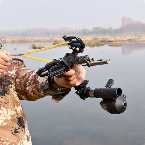 Carrete de pesca con tirachinas de alta calidad para exteriores, productos profesionales, accesorios de caza.