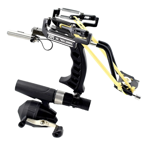 Carrete de pesca con tirachinas de alta calidad para exteriores, color negro, productos profesionales, accesorios de caza.