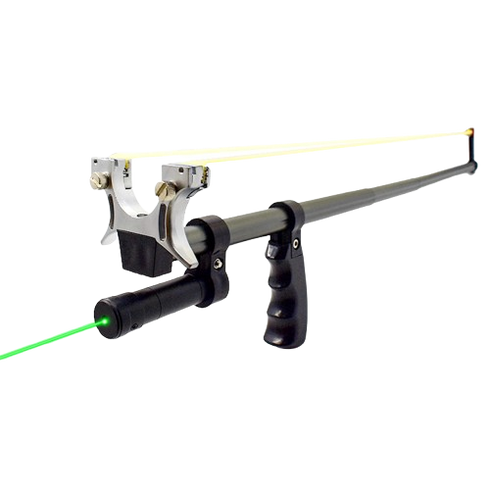 Long Rod Slingshot With Green Laser Powerful Slingshot Outdoor Hunting Slingshot